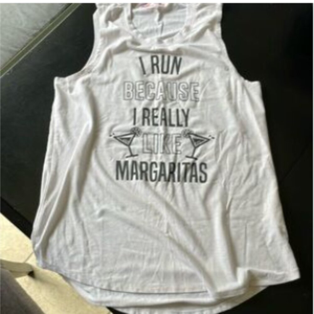 Funny Women's Miken Flow Tank Top, "I run because I really like margaritas"